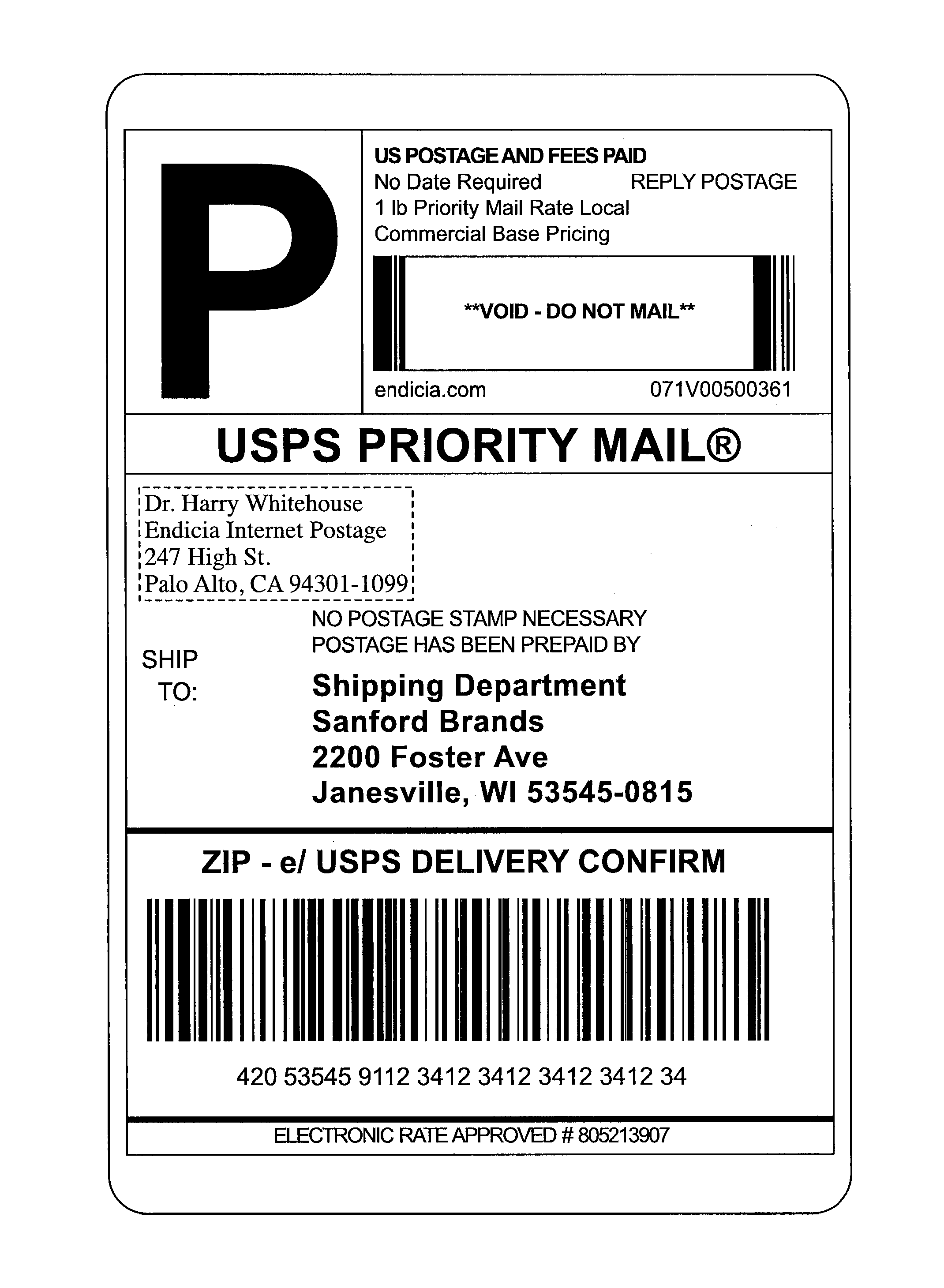 23 Usps Postage Label Printer - Labels Design Ideas 23 Throughout Package Shipping Label Template